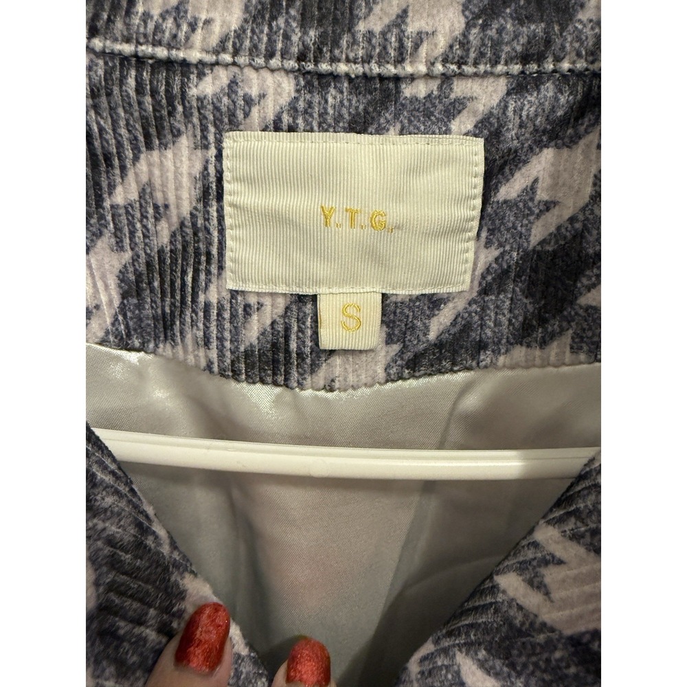YTG Houndstooth Corduroy Trucker Jacket Women's Size‎ S - Picture 3 of 6